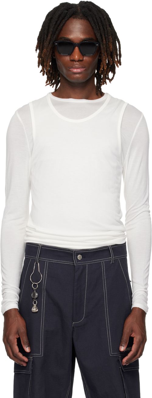 White Doria Double Layer T-shirt Set