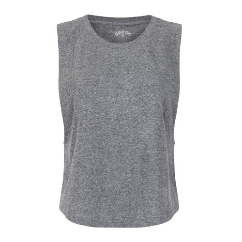 Women's Flow Cropped Muscle Tank In Heather Grey