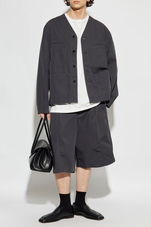 Lemaire Pleated Shorts, Men's, Grey