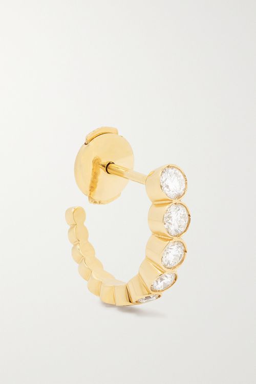 Boucle Ensemble 18-karat Gold Diamond Single Hoop Earring - One size
