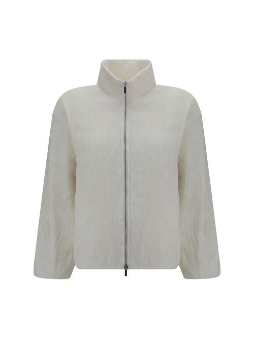Padded Striped Jacket — White