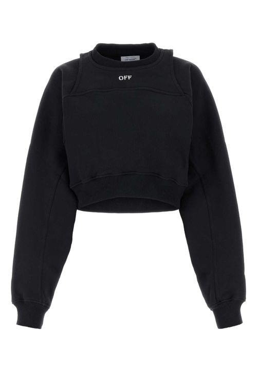 Logo-Embroidered Cotton Sweatshirt — Black