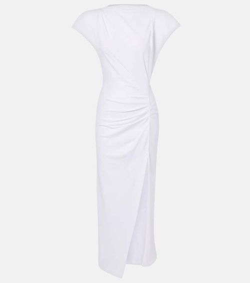 Nadela gathered cotton jersey maxi dress