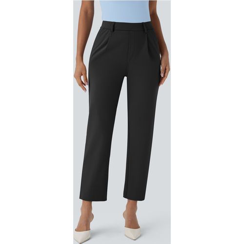 Halara  High Waisted Side Pocket Ankle Length Tapered Work Trousers - Black - XL(regular)