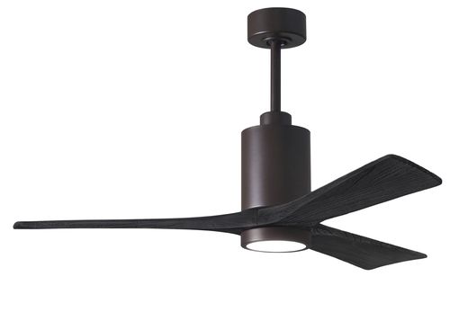 Patricia 6-Speed " Ceiling Fan w/ Integrated Light Kit in Textured Bronze with Matte Black blade