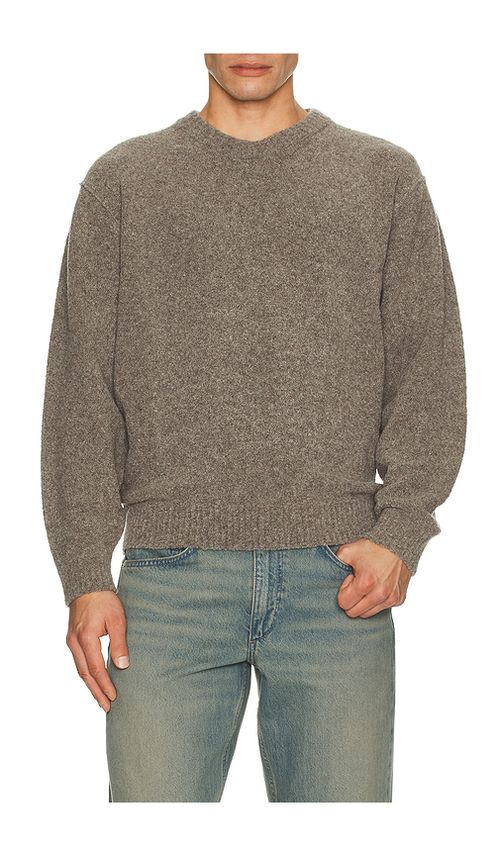 Le17Septembre Boucle Reverse Seam Pullover in Grey. 52. Also