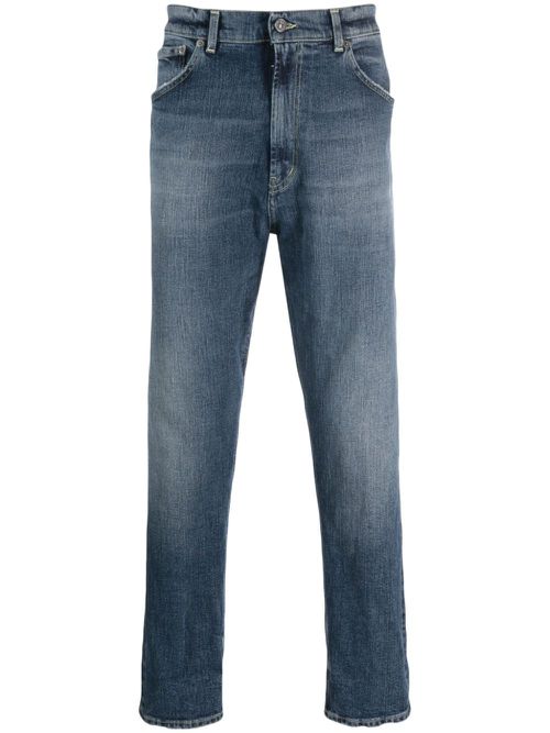 Logo-patch straight-leg jeans - Blue