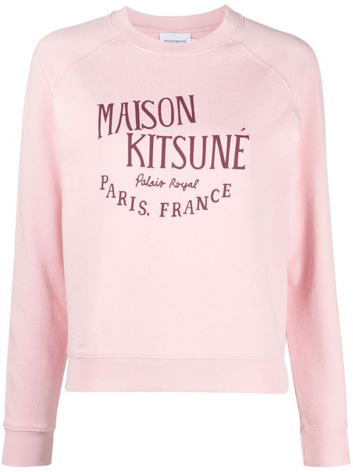 Logo-print cotton sweatshirt - Pink