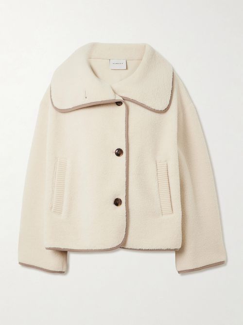 Romane Jersey-trimmed Fleece Jacket - Cream