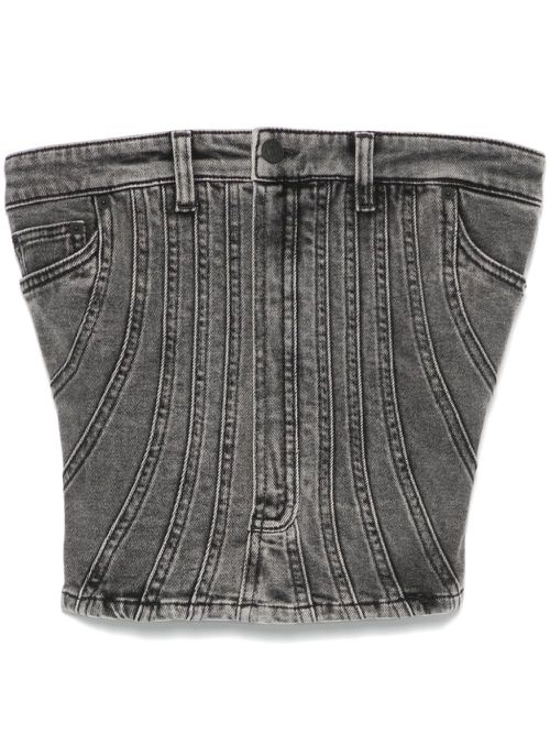 Spiral denim bustier - Black