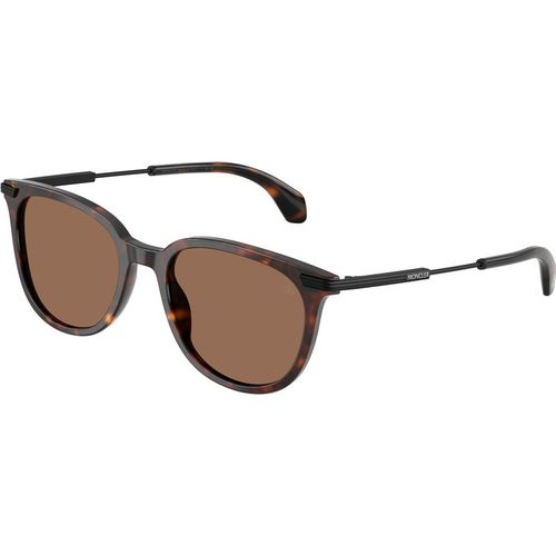 Moncler Unisex Moncler ME6013 KORRA 300273 Gafas de sol Acetato Tortuga Marrón Redonda Norma