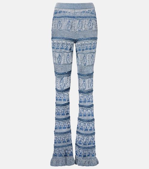 Crochet cotton flared pants