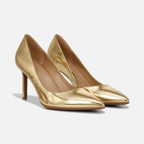 Anna Pump Shoes, Warm Gold Leather