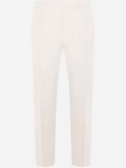 Pleated gabardine trousers - White