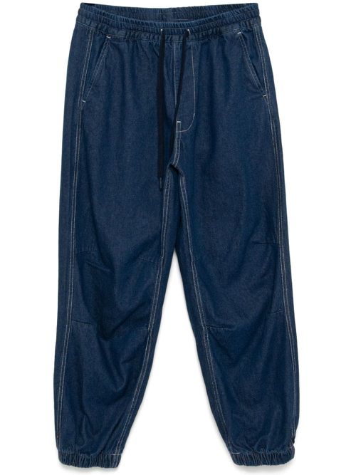 Drawstring tapered jeans - Blue