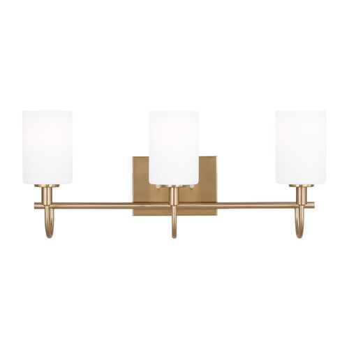 Oak Moore 3-Light LED Bathroom Vanity Light in Satin Bra