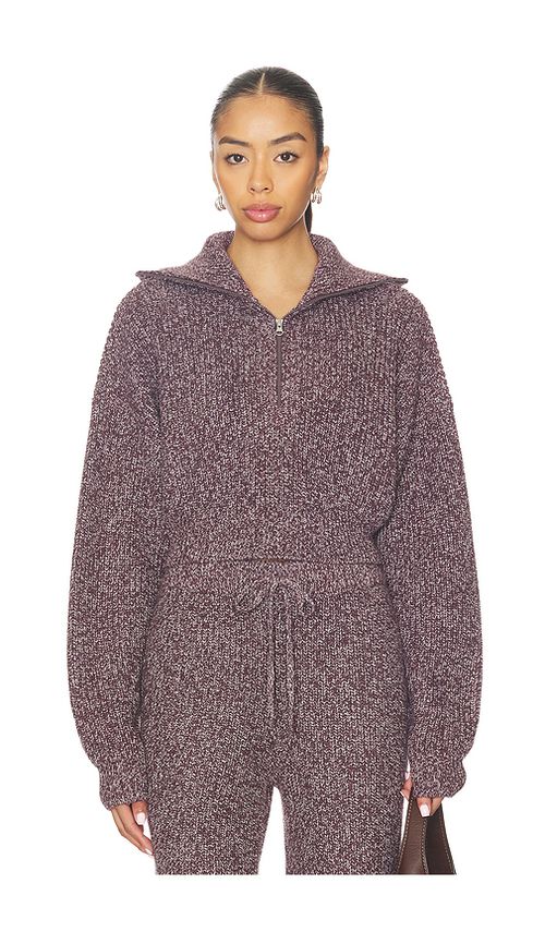 WellBeing + BeingWell Dale Half Zip Sweater in Purple. L. Also in XS, XXS, S