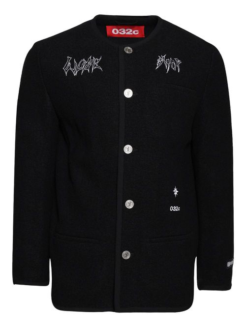 Ghost Writer button-up embroidered jacket - Black