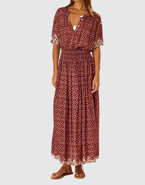 Bella Midi Skirt In Mosaic Spice