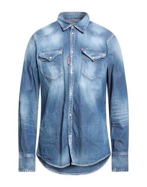 Man Denim shirt Blue Size 32 Cotton, Elastane