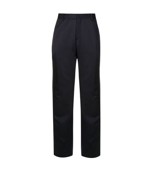 Blue Regular Flat Front Pant