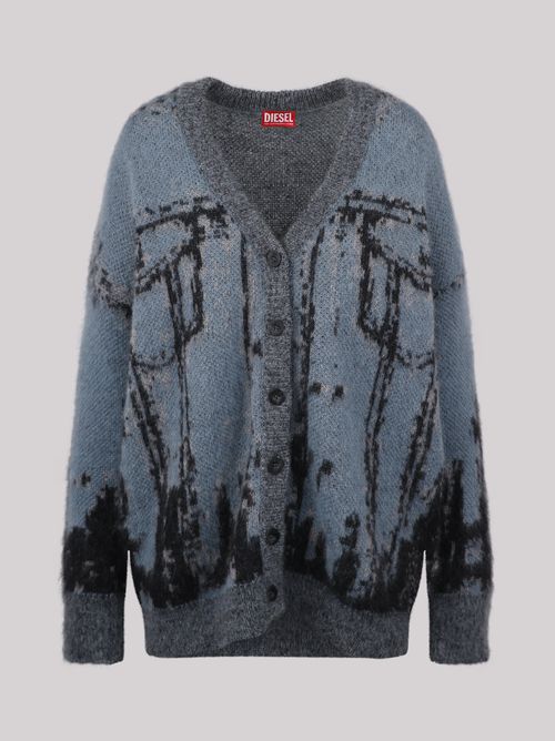M-rodi Patterned Intarsia-knit Cardigan