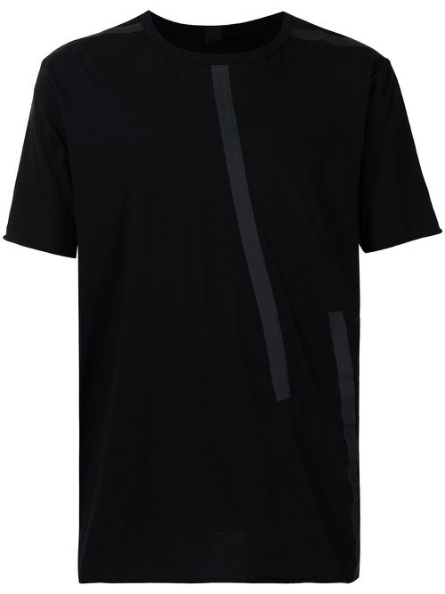 Tape-detail short-sleeved T-shirt - Black