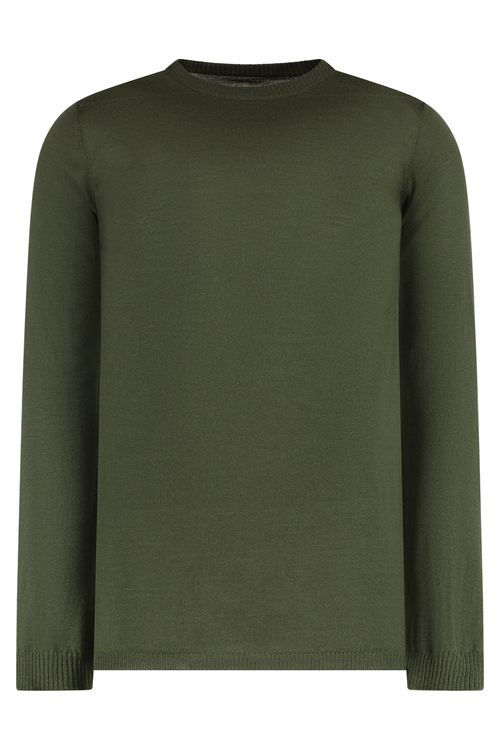 Virgin Wool Crewneck Sweater — Green