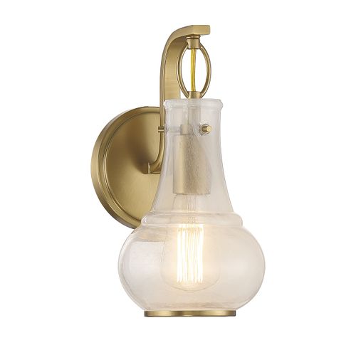 Warm Brass One Light Wall Sconce from the Adams Collection