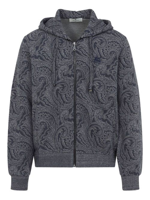 Paisley zip-up hoodie - S8460 BICOLORE