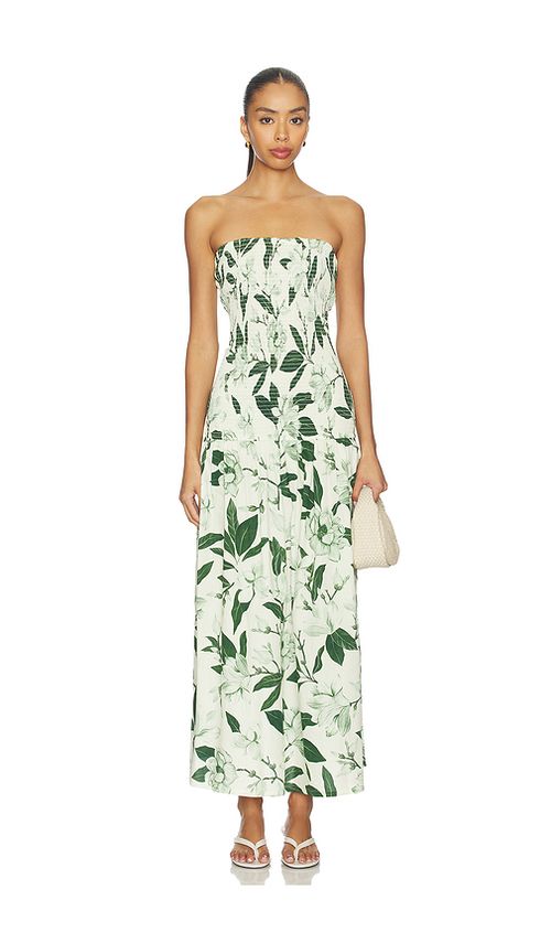 Verandah KLEID SMOCKED in Sage. Größe L. Also in M, S
