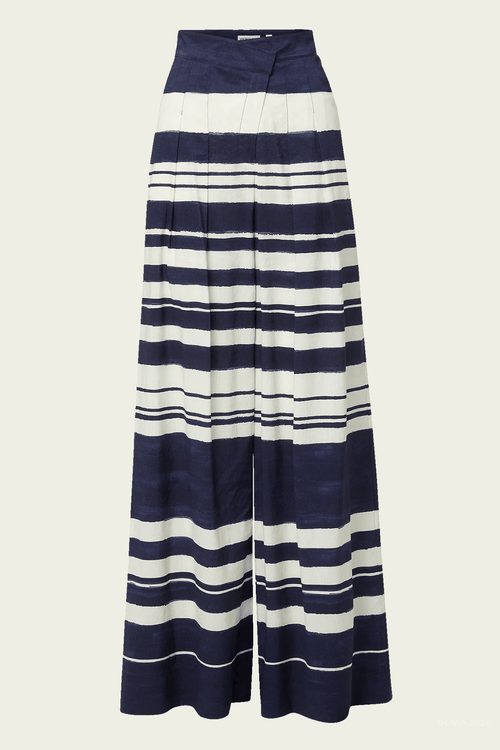 Heron Crossover Waistband Pant in Navy Dove White