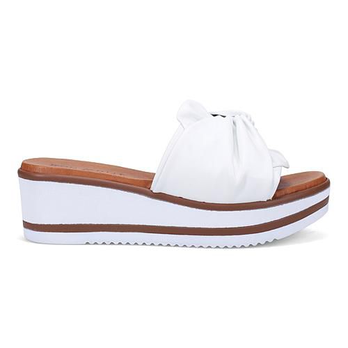Priccila Lightweight Leather Wedge Slide Sandal