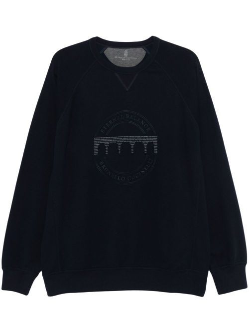 Logo-embroidered sweatshirt - Blue