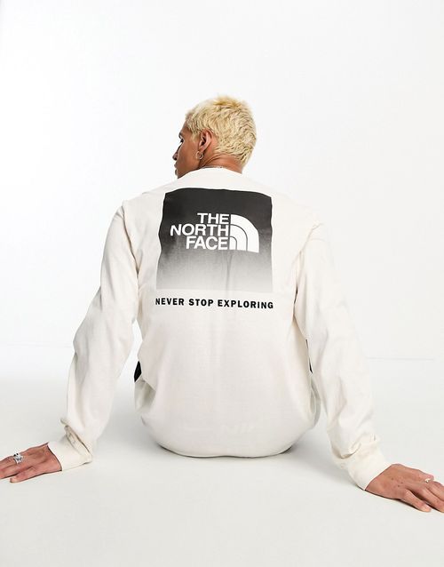 Long sleeve NSE back print t-shirt in off white