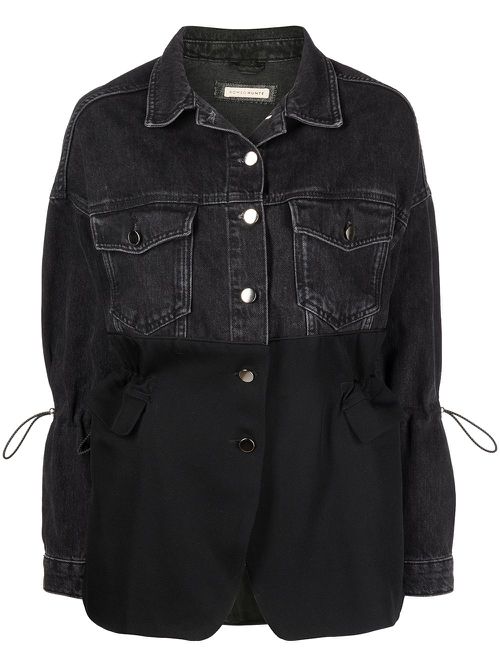 The Bond St. denim-panel jacket - Black