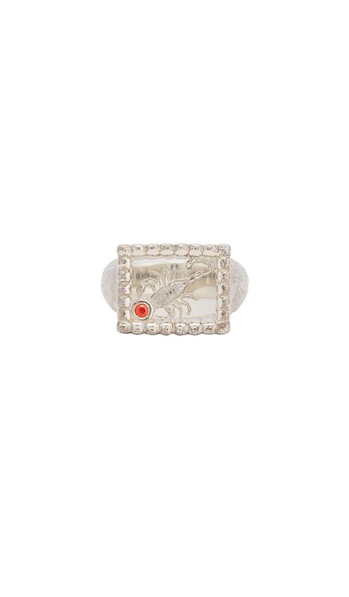 MAPLE Scorpio Signet Ring in Metallic Silver. 9. Also