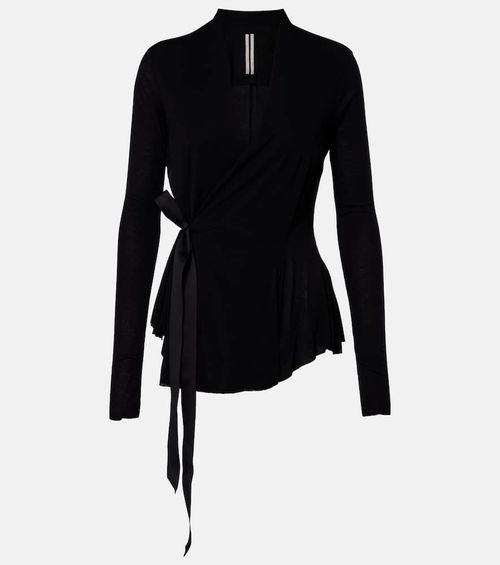 Bow-detail wrap cardigan