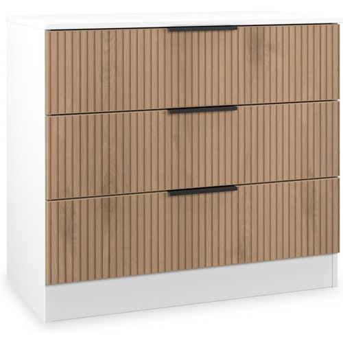 Jago Slatted Effect 3 Drawer Chest of Drawers for Bedroom | Roseland