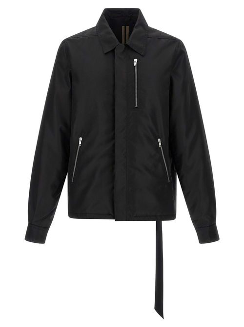Black Zip-Front Shirt Jacket
