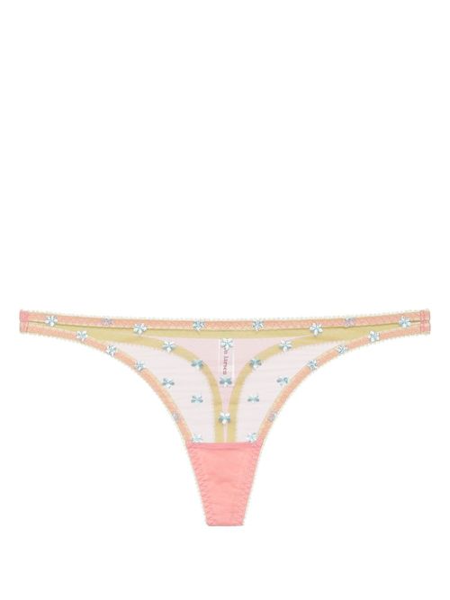 Jaime embroidered-design thong - Pink