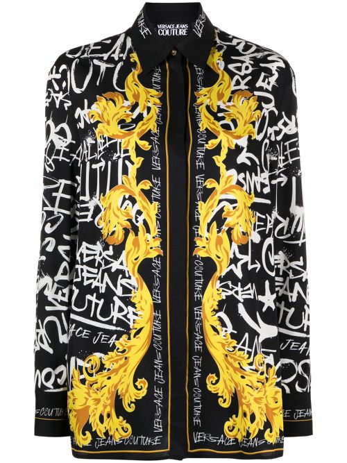 Logo Couture print blouse - Black