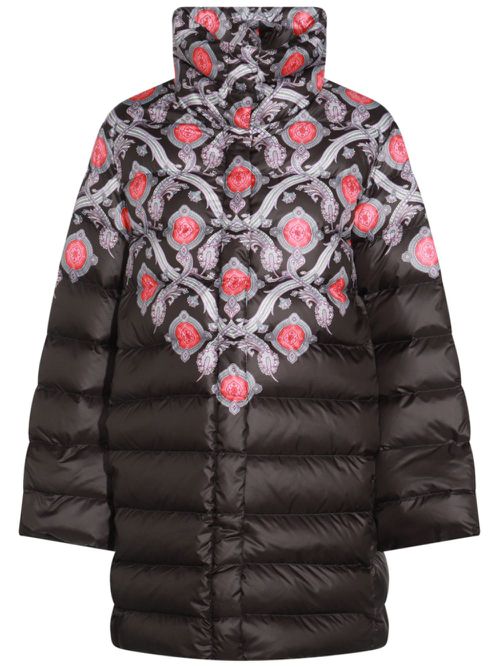 Printed down coat - Black