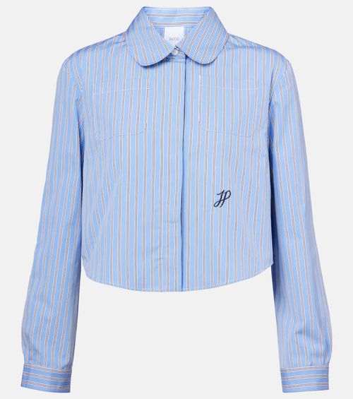 Bengal stripe cropped poplin shirt