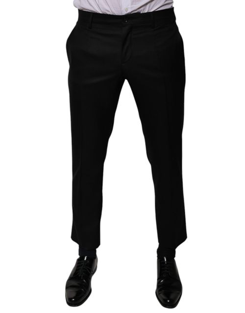 Virgin Wool Formal Trousers — Black