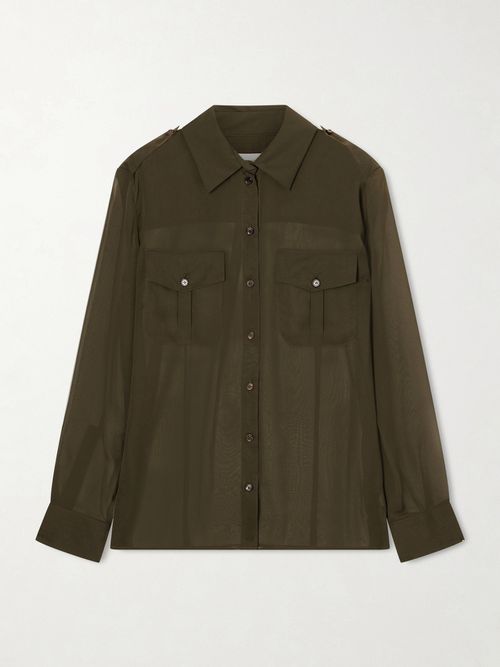 Daphne Silk-georgette Shirt - Green