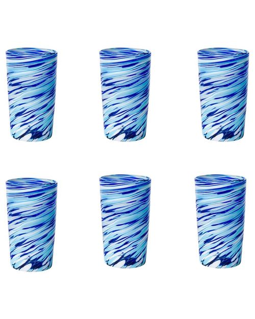 Set of 6 Malibu Mexican Glassware: Hiball