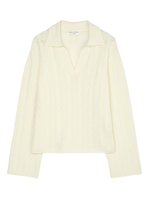 Cable-knit sweater - White