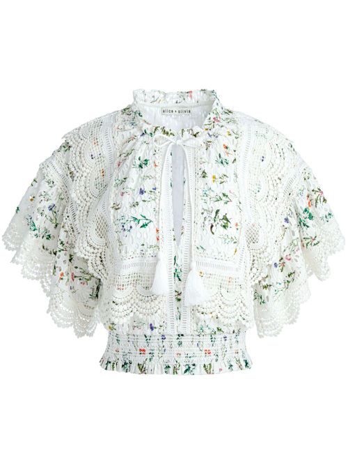 Alice + olivia 여성 Tabitha lace blouse - 화이트 CC404P20028