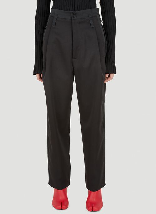 Pleated Tuxedo Pants - Woman Pants Black Fr